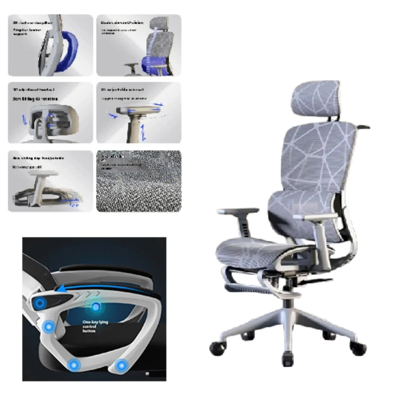 

Office Ergonomic Chair Gaming Computer Adjustable Armrests 3D Headrest Can Tilt Back With Mobili Per La Casa Saldi Foot Pedals