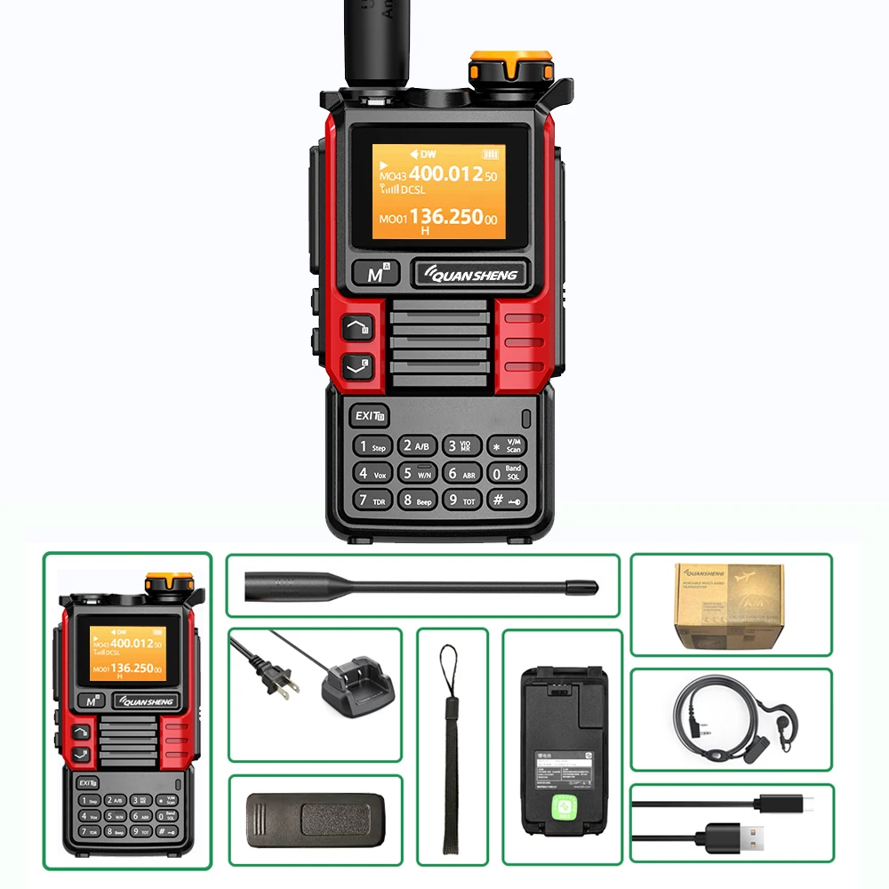 Quansheng UV-K6 Walkie Talkie 5W Air Band Radio Tyep C Lading Uhf Vhf Dtmf Fm Scrambler Noaa Draadloze Frequentie Tweeweg Cb Radio