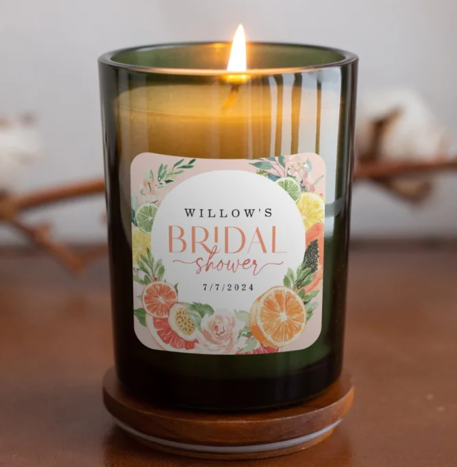 Custom Lemon Wedding Thank You - Personalised Candle Label recension och pris