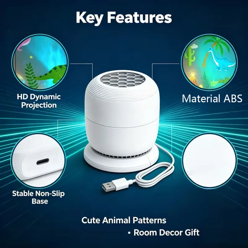 Mini USB Night Light Projector – USB Jurassic Dinosaur Projection Lamp, Dinosaur Forest Elements – Bedroom Decor Or Gift gallery 5