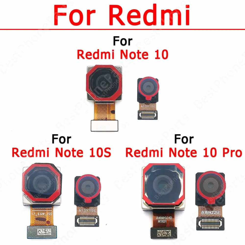 Rear Front Camera For Xiaomi Redmi Note 10 Pro 10S S Frontal Back Small Selfie Camera Module Replacement Spare Parts