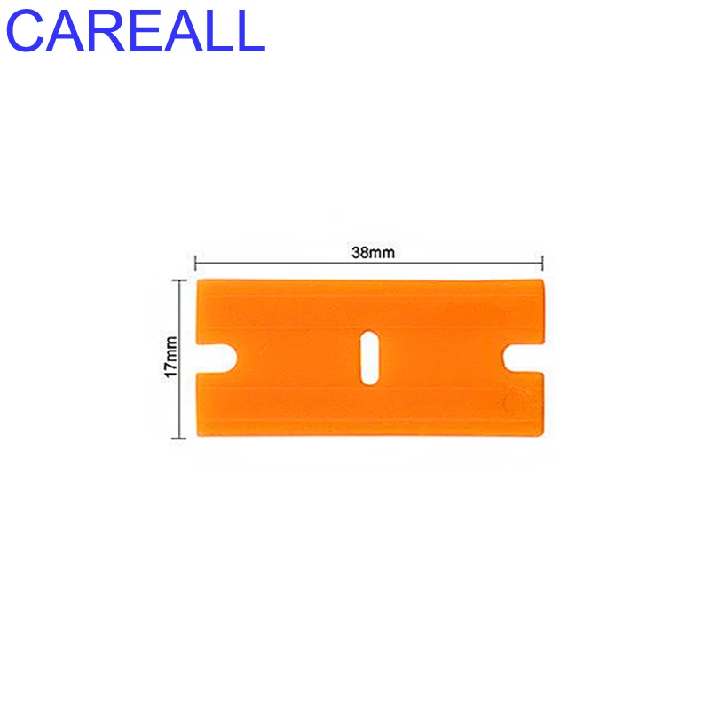 CAREALL 200pcs Steel Scraper Blades Replacement For Window Glass Sticker Clean Squeegee Tint Wraps Remover Razor Tools