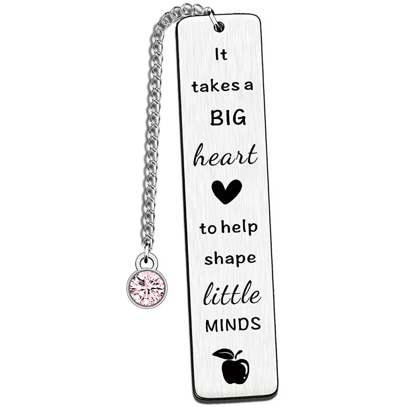 Stainless Steel Metal Leaf Rhinestone Pendant Bookmark Student Teacher Gift Read Home Bookmark Learn Supplies Teachers Day Gift