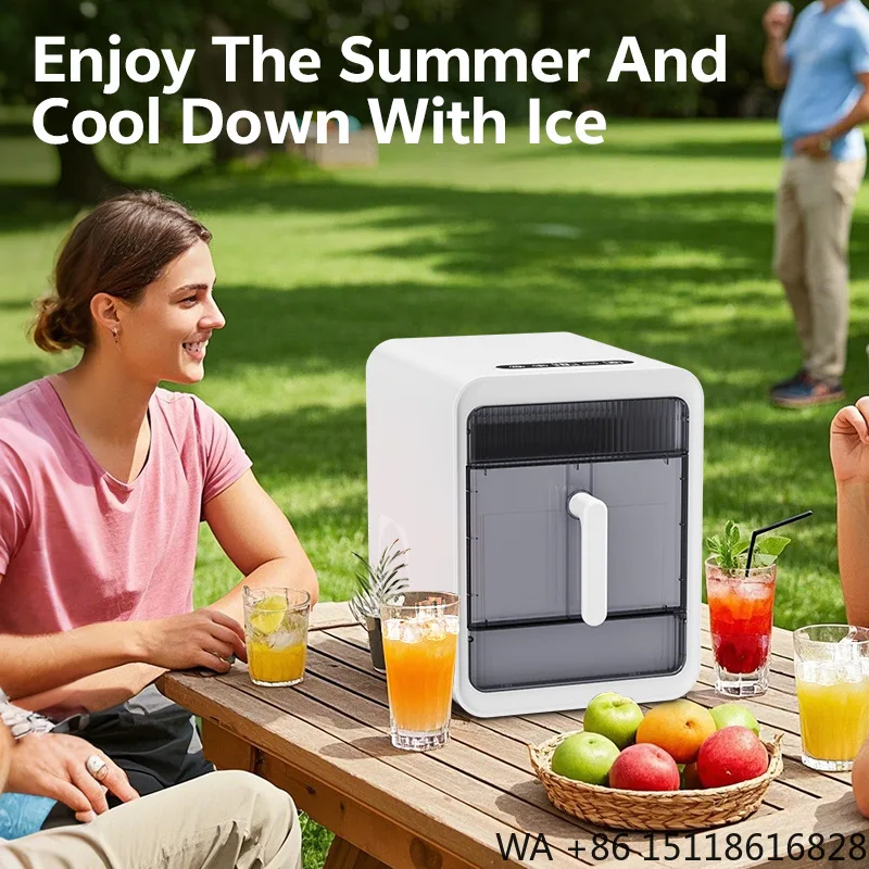 Large Capacity 1.5 L Ice Maker with Cleaning Function Home-Use Small Ice Maker Quick Ice Production Suitable for Party Camping