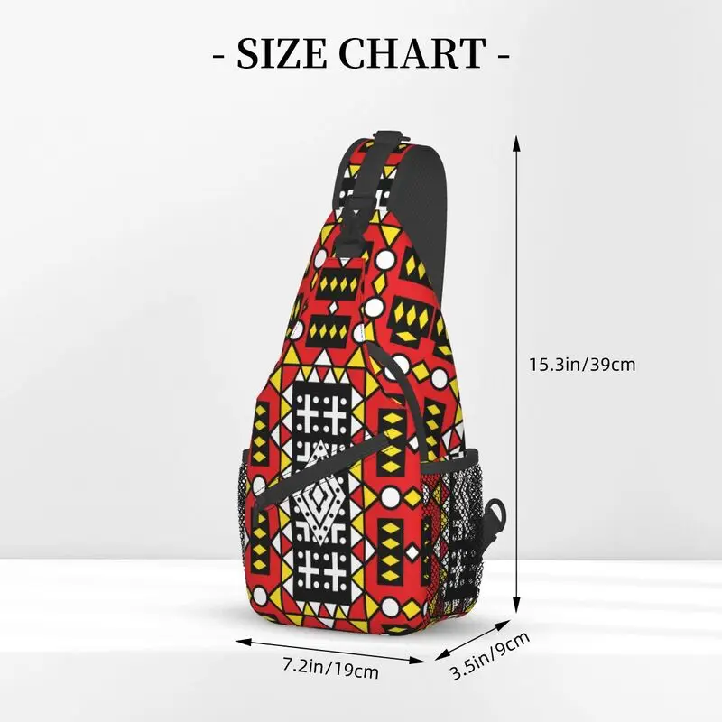 Kizomba Samakaka Ankara Print Sling Chest Crossbody Bag Men Fashion African Pattern Wax Design Shoulder Backpack for Hiking