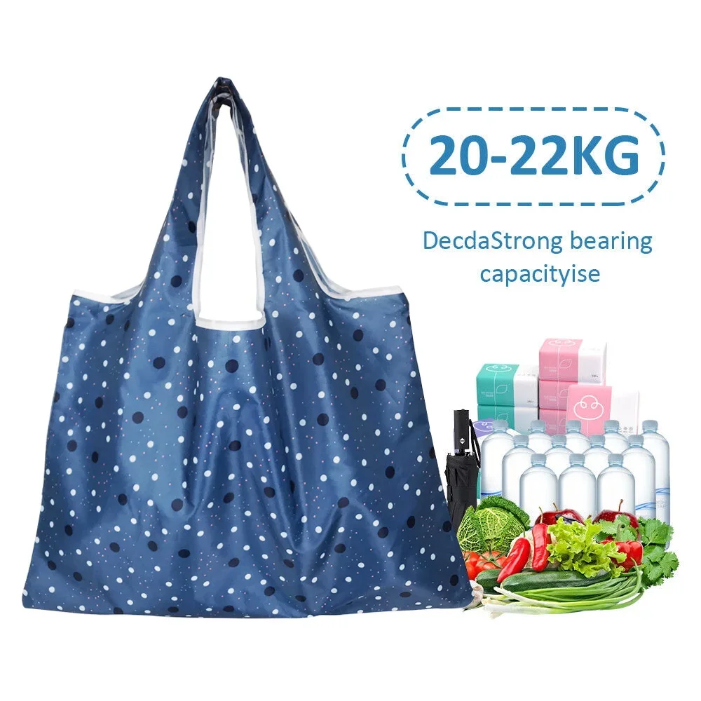 Reusable Shopping Bags Foldable Grocery Bag Personalized Storage Large-Capacity for Travel Grocery Beach Shoulder Bags