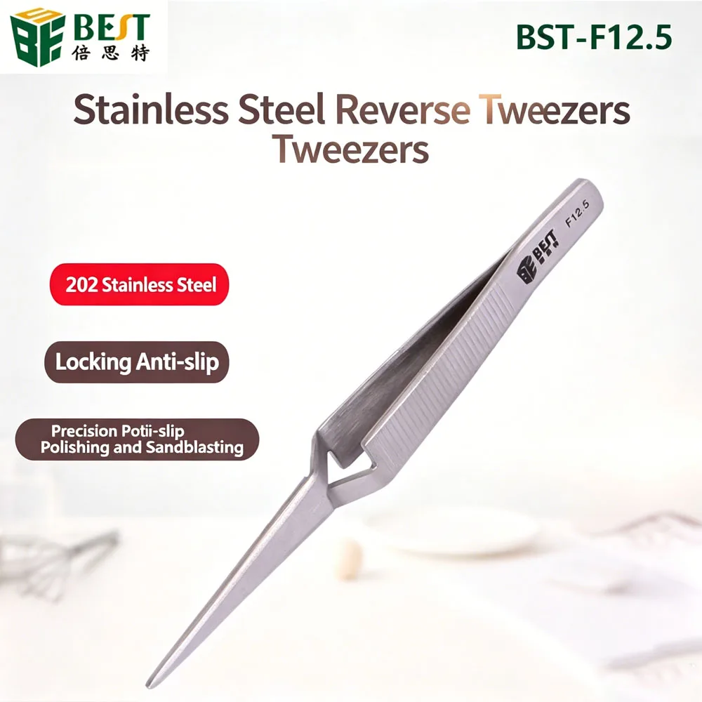 Reverse Contrast Tweezers Modeling Tool Stainless Steel Precision-Operation Cross Lock Reverse Forceps Save Effort Maintenance