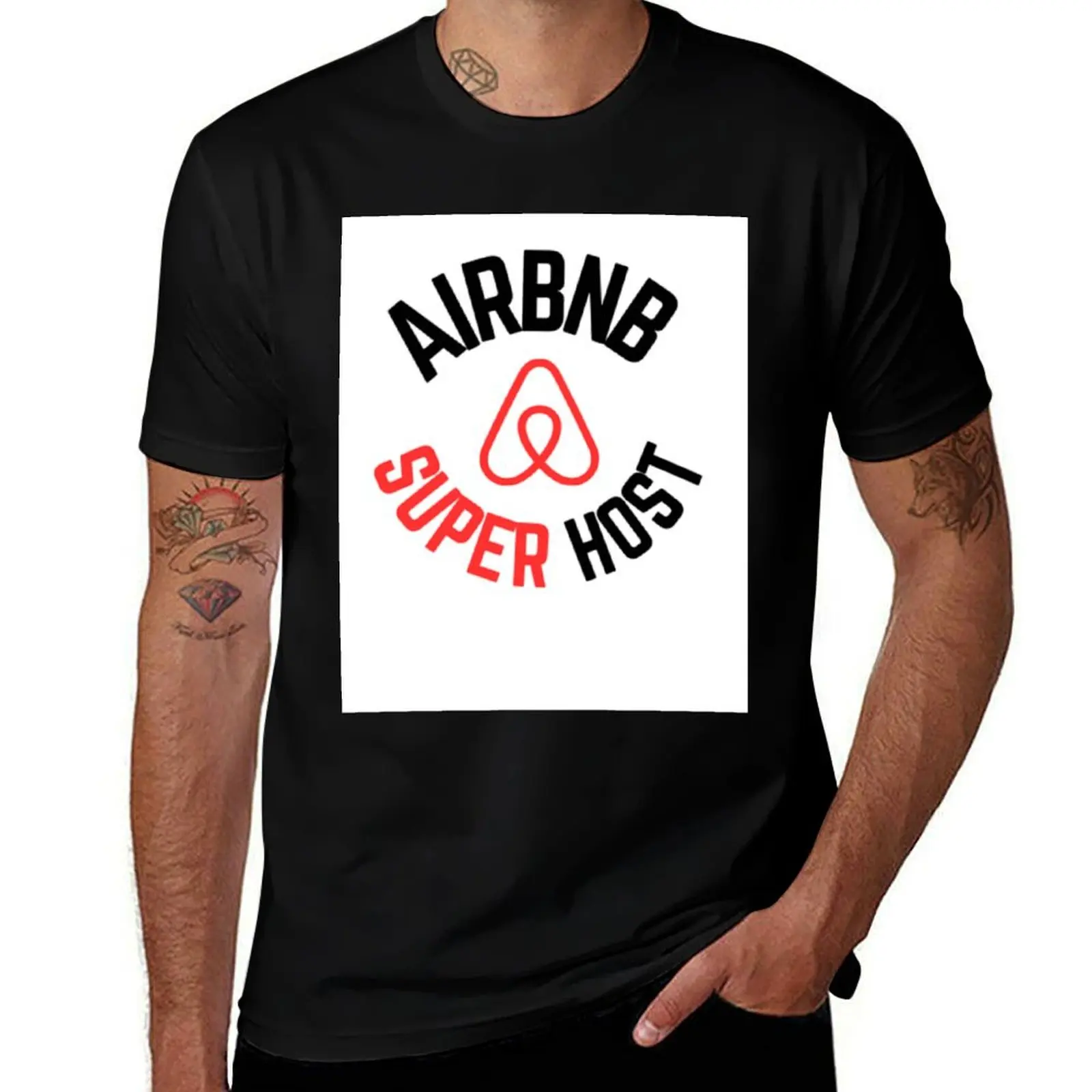 Airbnb Super Host Hero Reservation Aprtments Five Stars T-Shirt Lightweight Gym Training T-Shirt