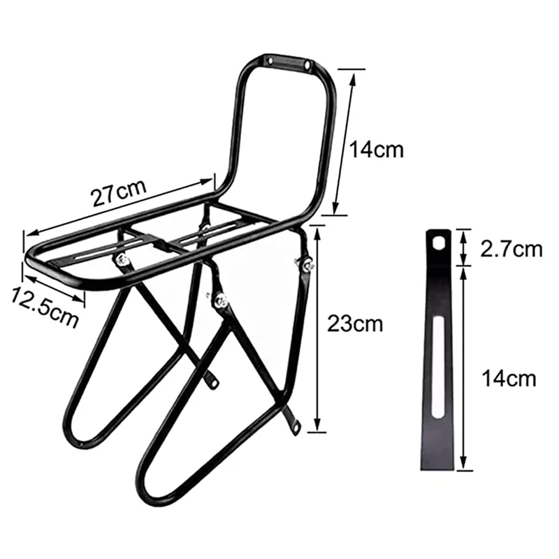 Porta-bagagens dianteiro de aço, 15kg de capacidade para estrada e mountain bike