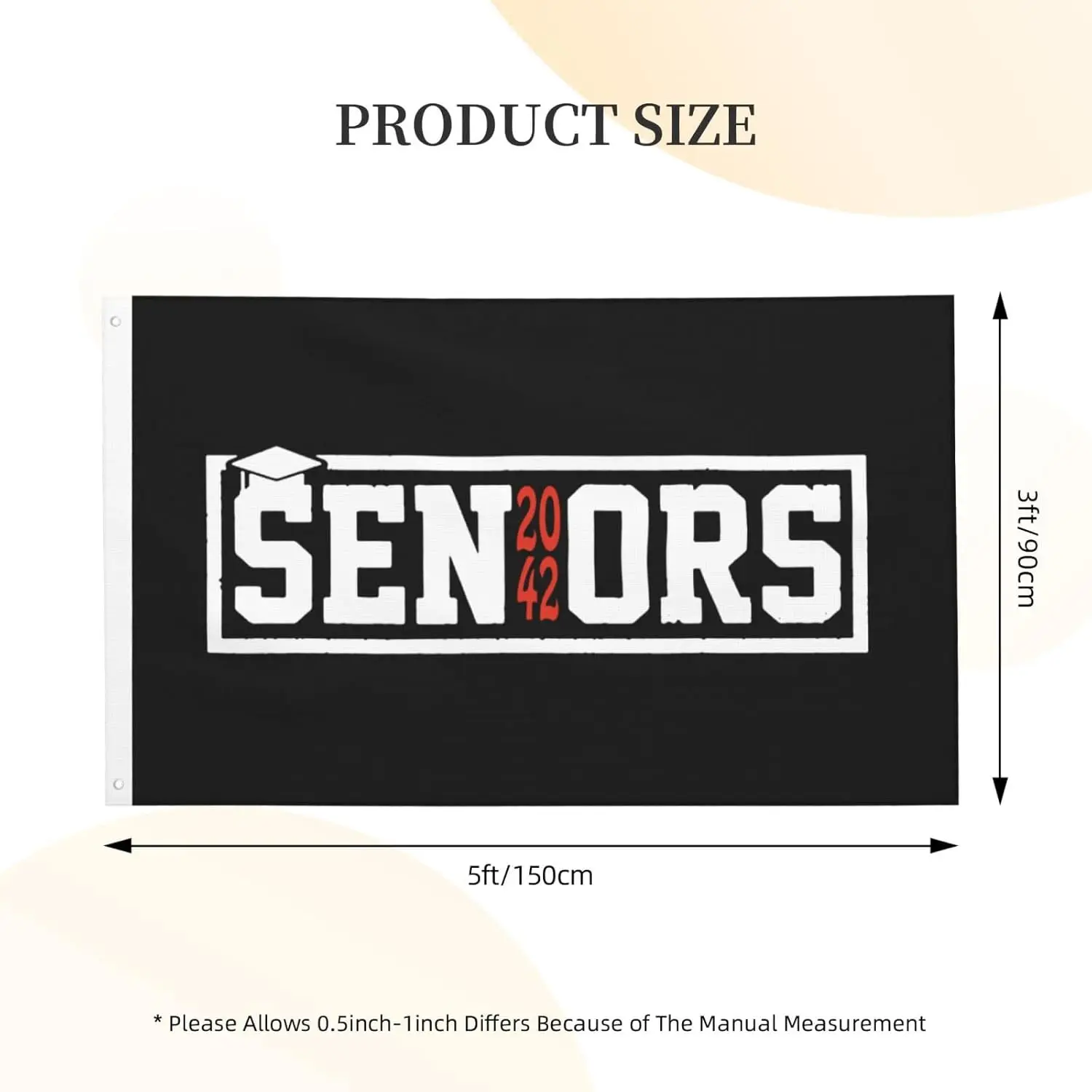 Flagnshow 100% Polyester Seniors 2042 Vintage Senior High School Graduation Flag