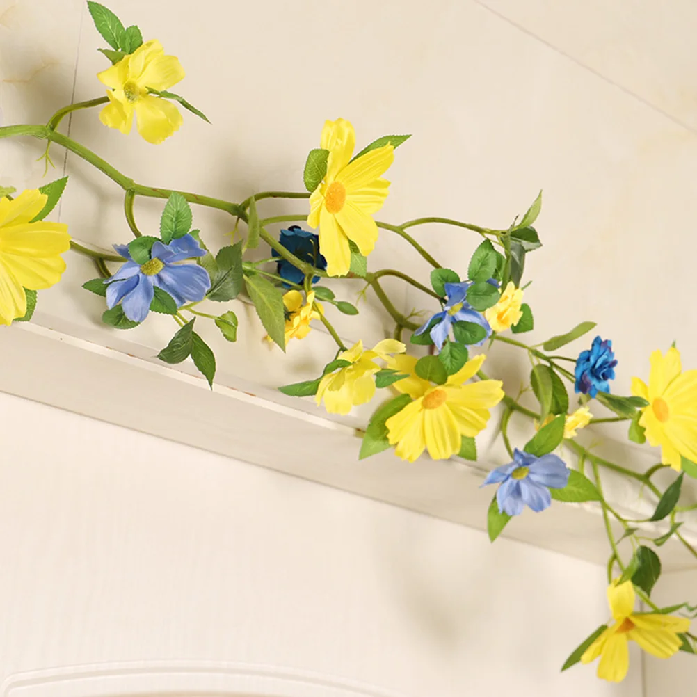 

Artificial Flower Vines Premium Plastic Realistic Decor Hanging Wall Outdoor Home Cosmos Bipinnatus Wedding Party Festival