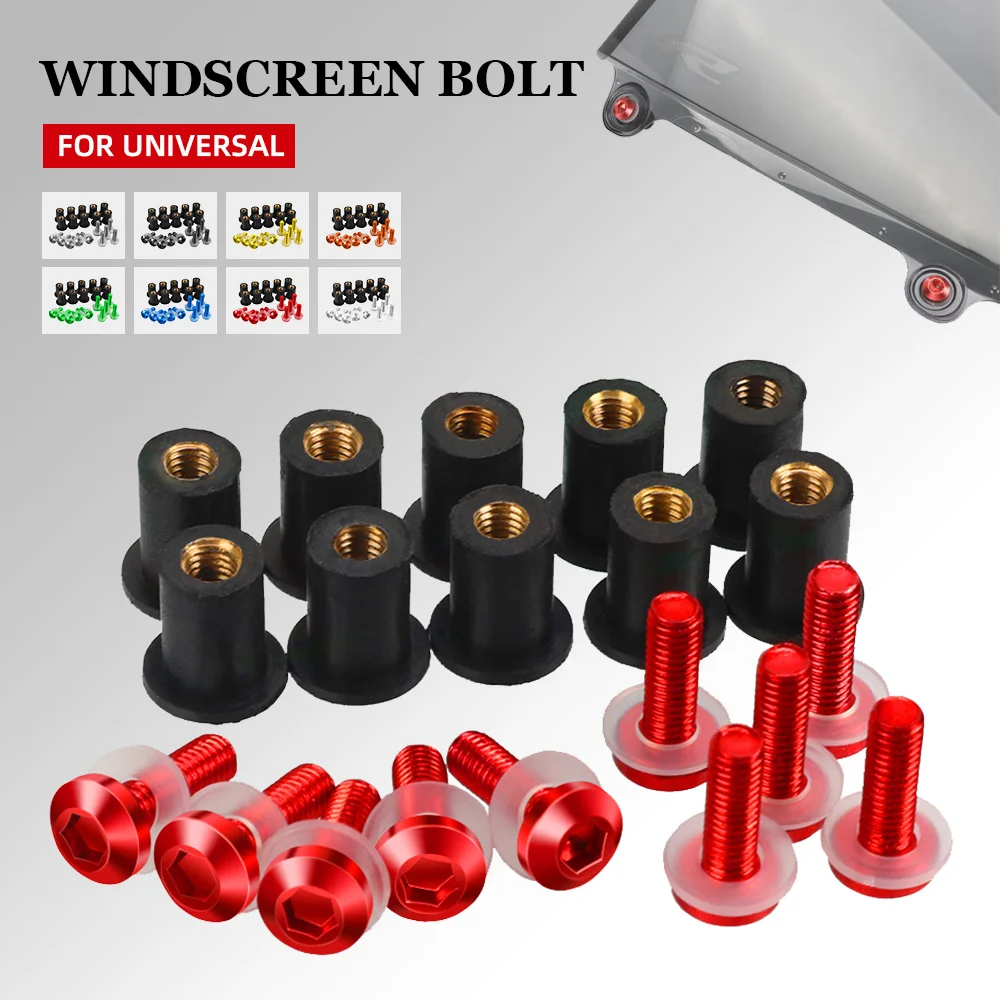 

For Benelli TNT125 TNT135 TNT CENTURY RACER CAFE RACER 1130 1130 R 899S TRK 502 502X 702 5mm 10PCS Windshield Deflectors Bolts