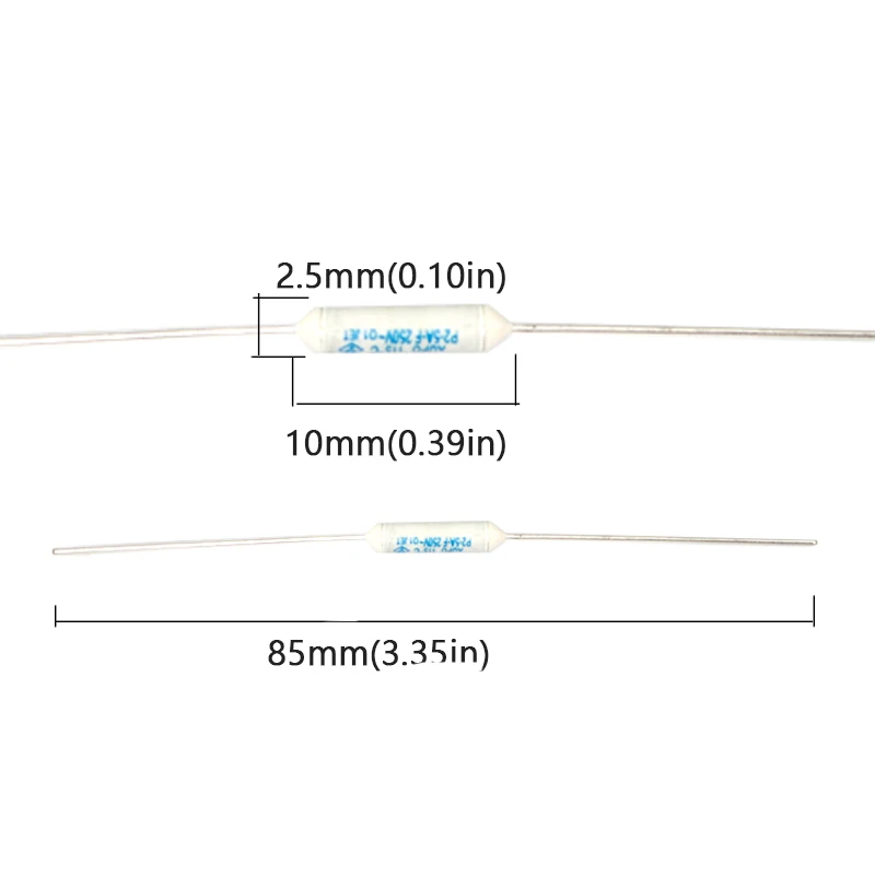 【10PCS】1A 2A 3A 5A 250V Temperature Fuse JET RF AUPO Resistive Temperature Fuse 84/102/115/125/135/145/150 Degree