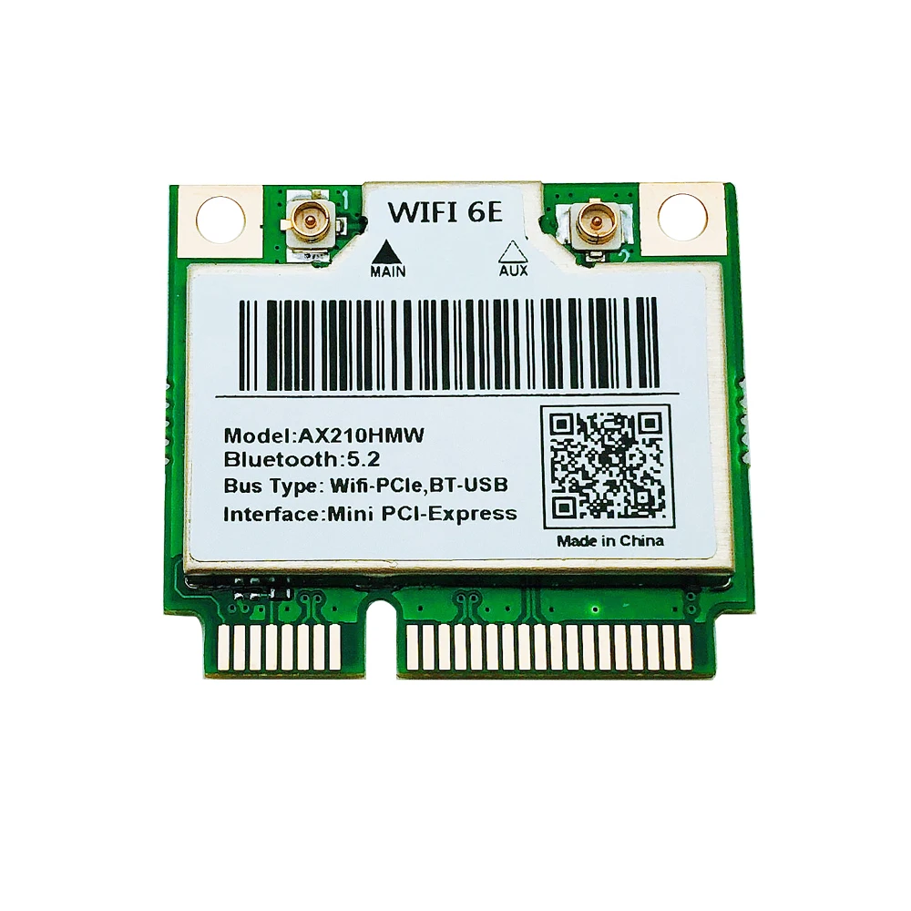 Novo wifi 6e ax210hmw mini pcie wifi cartão para intel ax210 5374mbps bluetooth5.2 802.11ax 2.4g/5g/6g wifi 6 ax210 adaptador sem fio