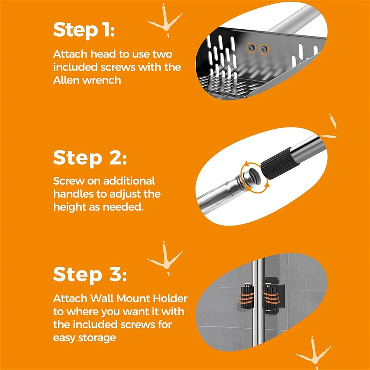 Novo colher de cocô de frango, pá de colher de 10 polegadas pá de peneiração de areia com alça de aço inoxidável ajustável de 35 a 62 polegadas