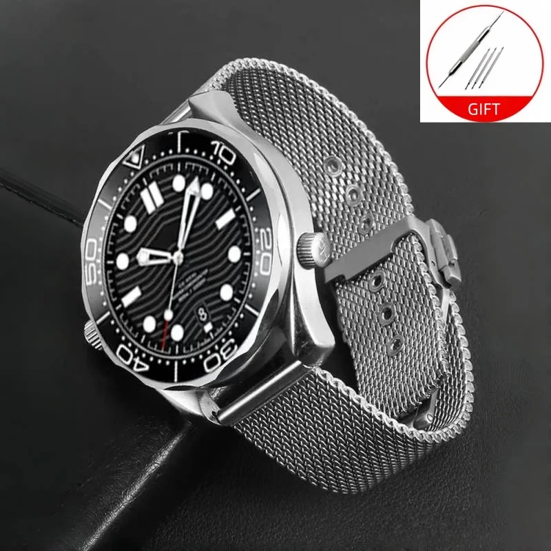 For Omega Seamaster 300 Diving 007 Agent Series 20mm Stainless Steel Strap Business Men's Fashion Quick Release Wristband