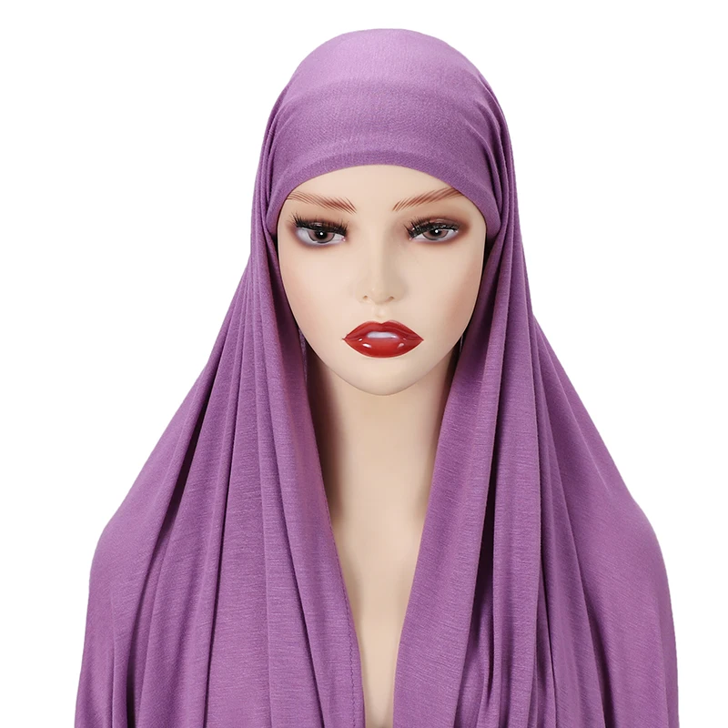 Hot Selling Instant Jersey Hijab For Muslim Women With inner Cap Bonnet Hijab For Muslim Women