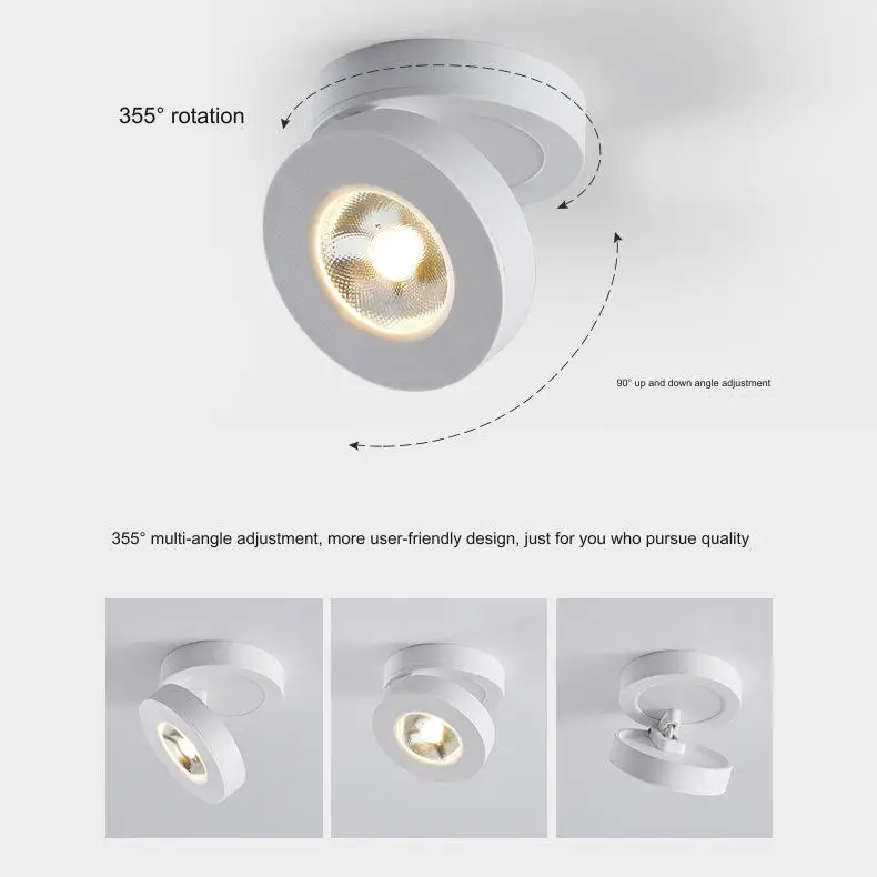 LED Downlights embedded adjustable angle Surface-mounted small spotlight living room background wall lamp home decor