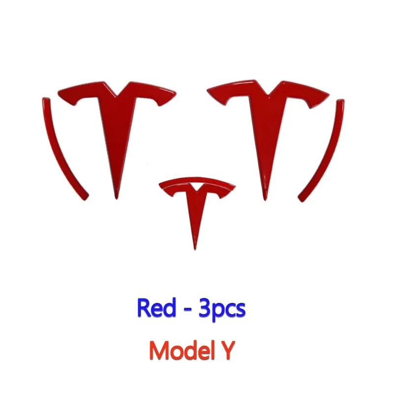 ABS Voor Tesla Model 3 Model Y Auto Overlay Sticker Motorkap Cover Embleem Stuurwiel Kofferbak Badge Gemodificeerde Decoratie