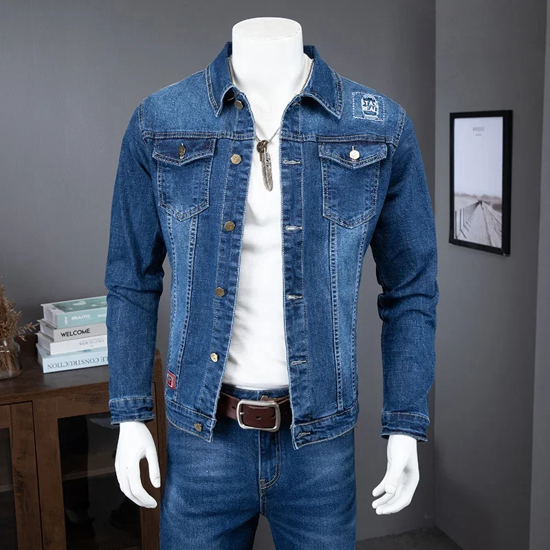 

Cargo Mens Denim Jackets Jeans Two Piece Set Spring Autumn Casual Men Slim Fit Long Sleeve Outerwear Pencil Pants Matching Sets