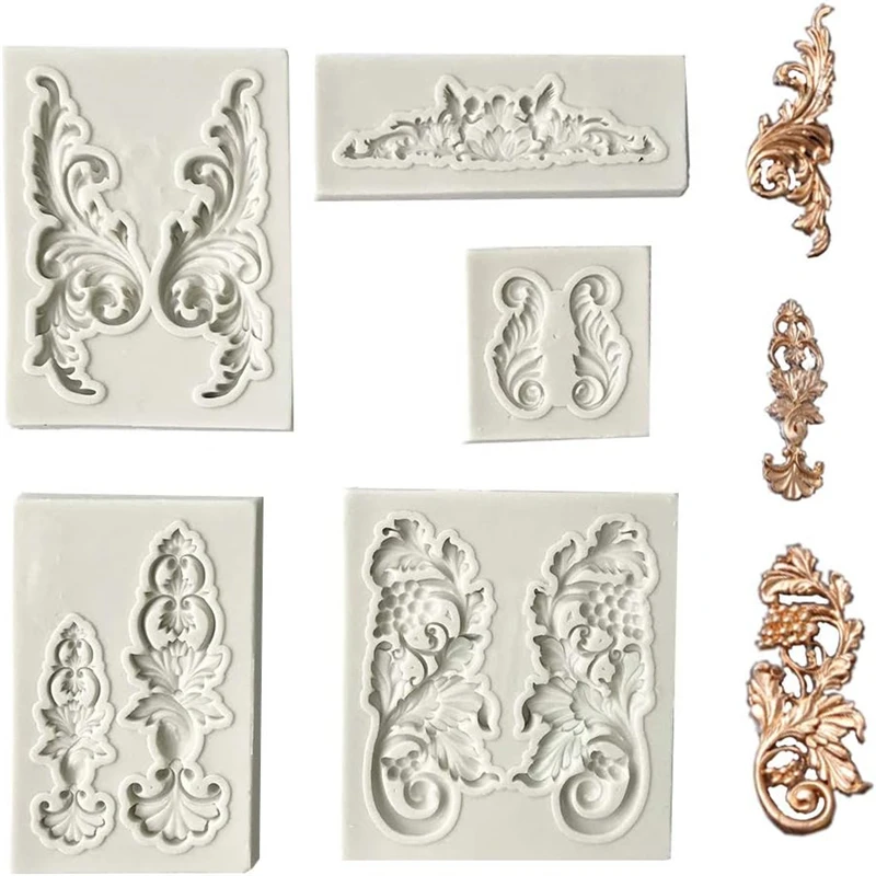 Vintage Relief Silicone Lace Mold Gumpaste Chocolate Clay Candy Moulds Cake Border Fondant Mold Decorating Tool