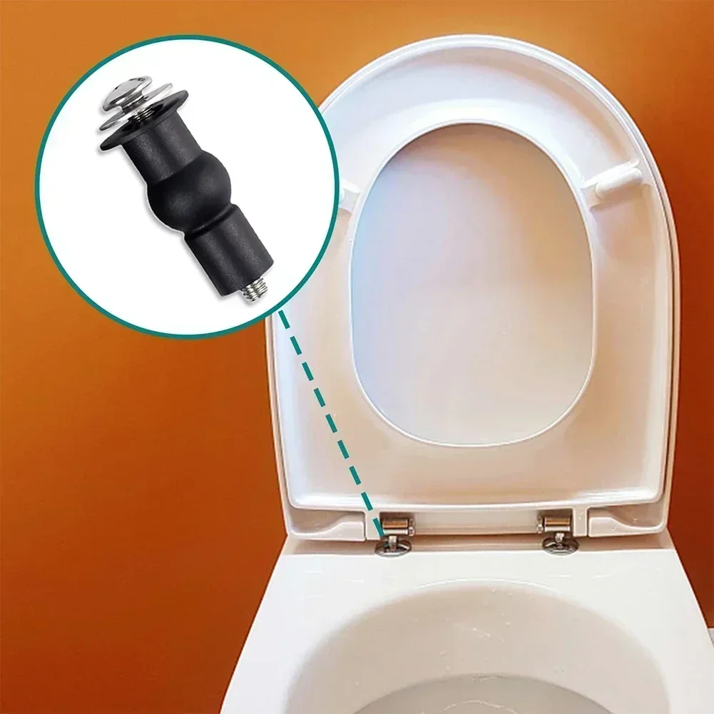 Vis et charnières de siège de toilette en caoutchouc, accessoires de couvercle de toilette, boulons avec 2 rondelles, siège de toilette universel, prévention de la rouille, 2 pièces