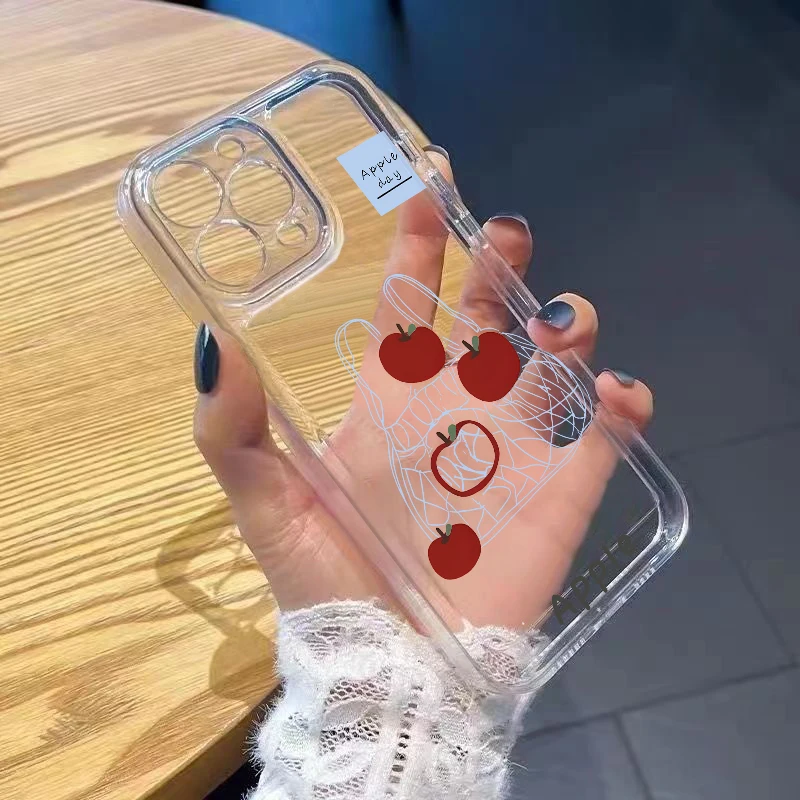 Pack of Apple Korea Phone Case For Samsung Galaxy S25 S24 S23 S22 Ultra Plus S21 FE A34 A15 A35 A52 A53 A54 5G Soft Cover Coque