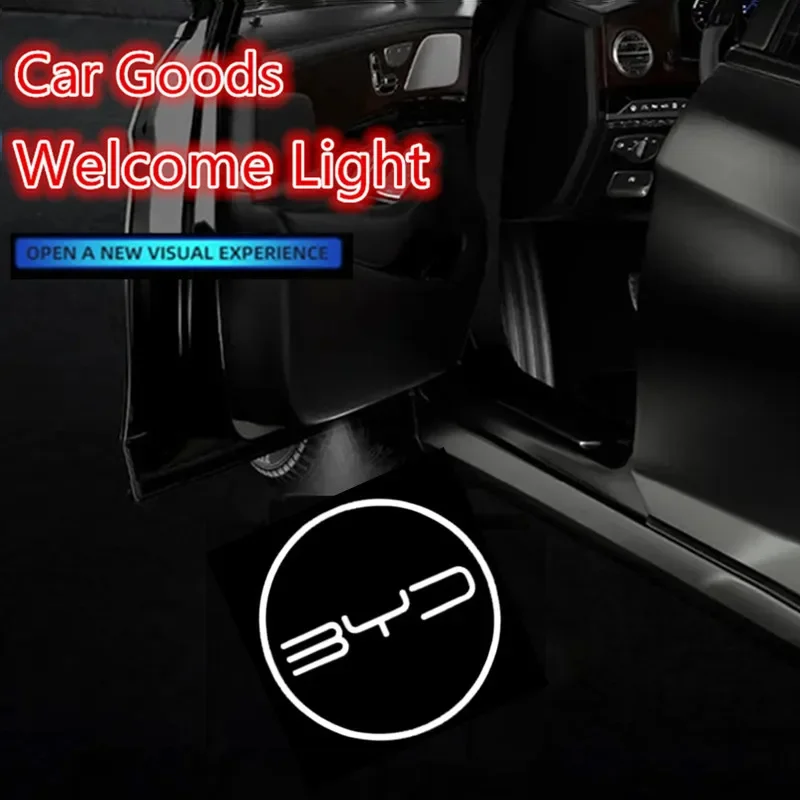 2Pcs Wireless Led Car Door Welcome Logo Light Projector Shadow Light For BYD ATTO3 QIN SONG S6 7 E6 TANG YUAN PLUS Car Goods