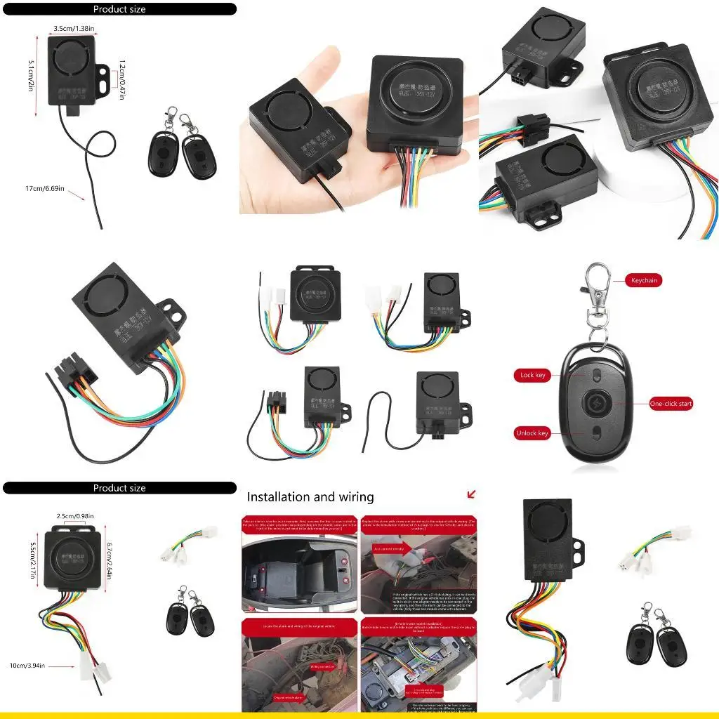 

SZCH 2 Remotes Anti Shock Alarm System Quick Start Function PC for Electric Trike
