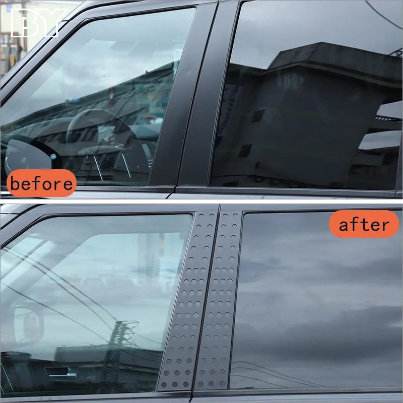 لاند روفر ديسكفري 3 ديسكفري 4 2004-2016 سبائك الألومنيوم نافذة السيارة B-عمود مركز عمود الكسوة ملصق اكسسوارات السيارات