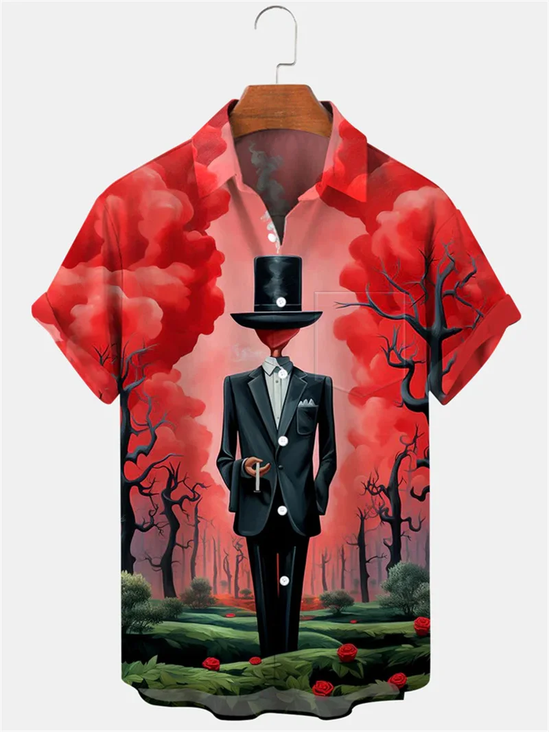 2025 Summer Splicing Tiger 3D Printed Simple Collar Button Shirt Large Short Sleeve Casual Fashion Top