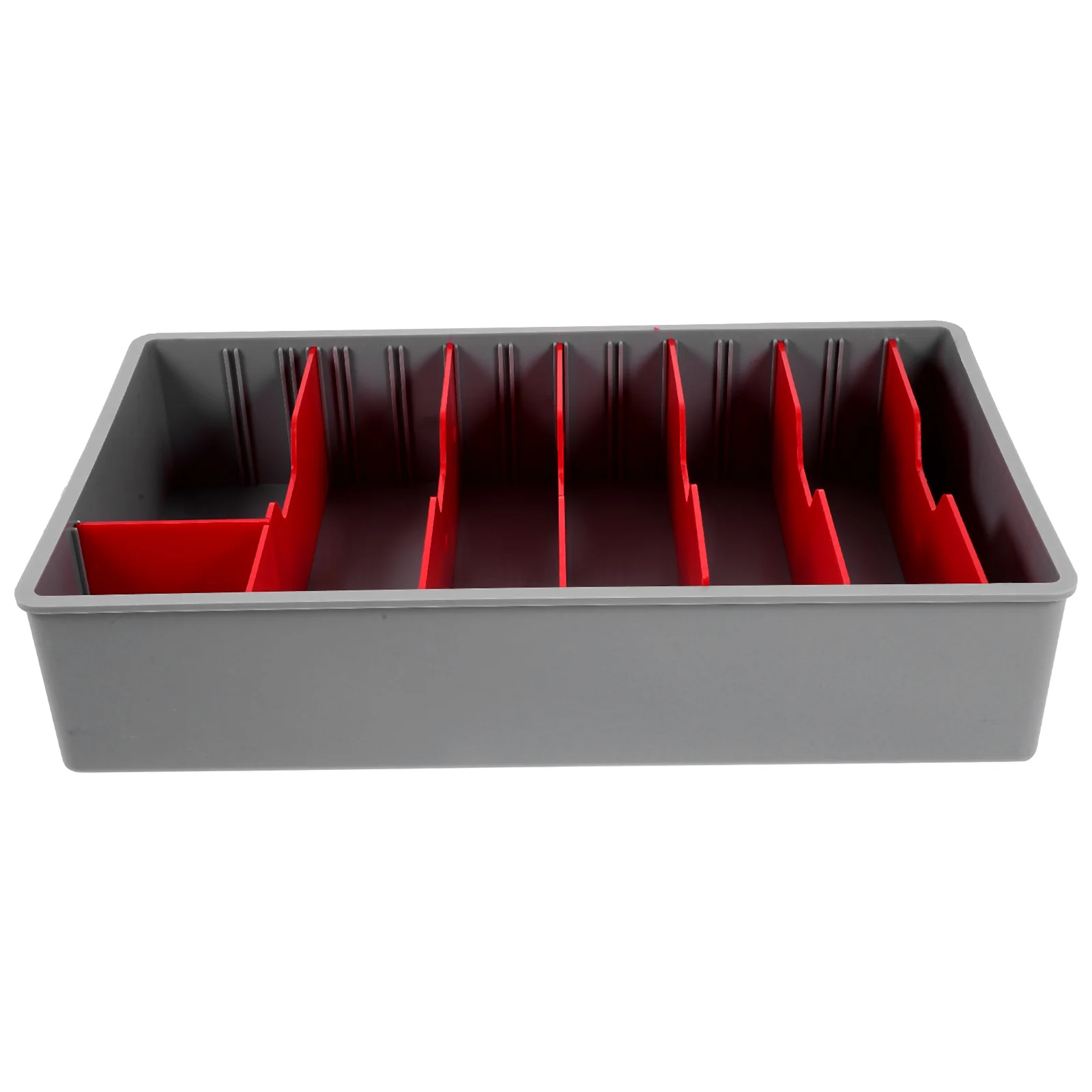 Five -grid Cashier Box Drawer under Counter Lid Money Door Tray Register Insert Storage