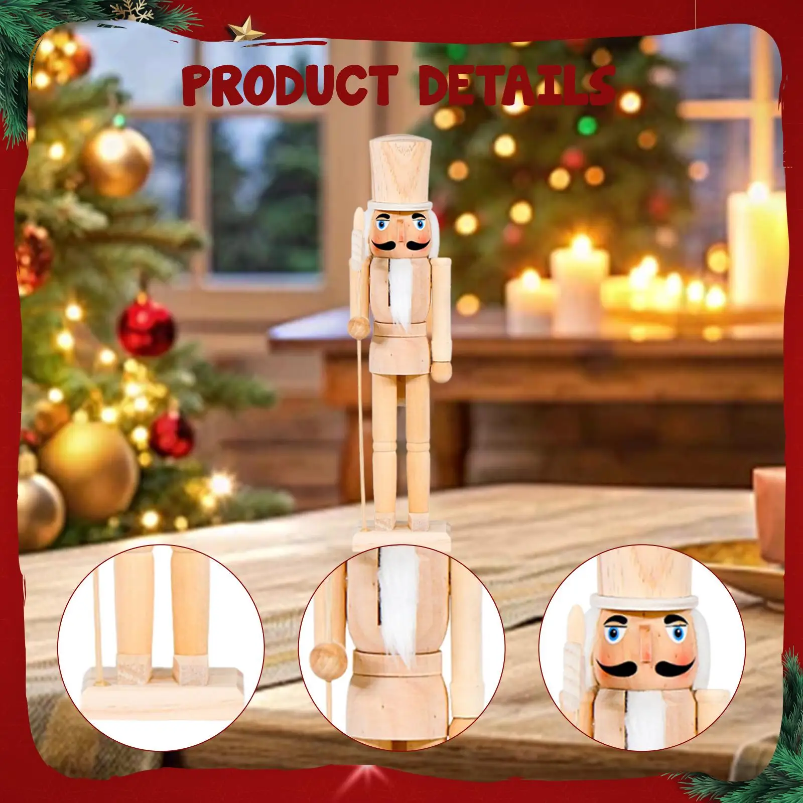 Paint Your Own Mini Wooden Nutcracker Figure Unfinished Puppet Toy for Holiday Arts and Christmas Crafts