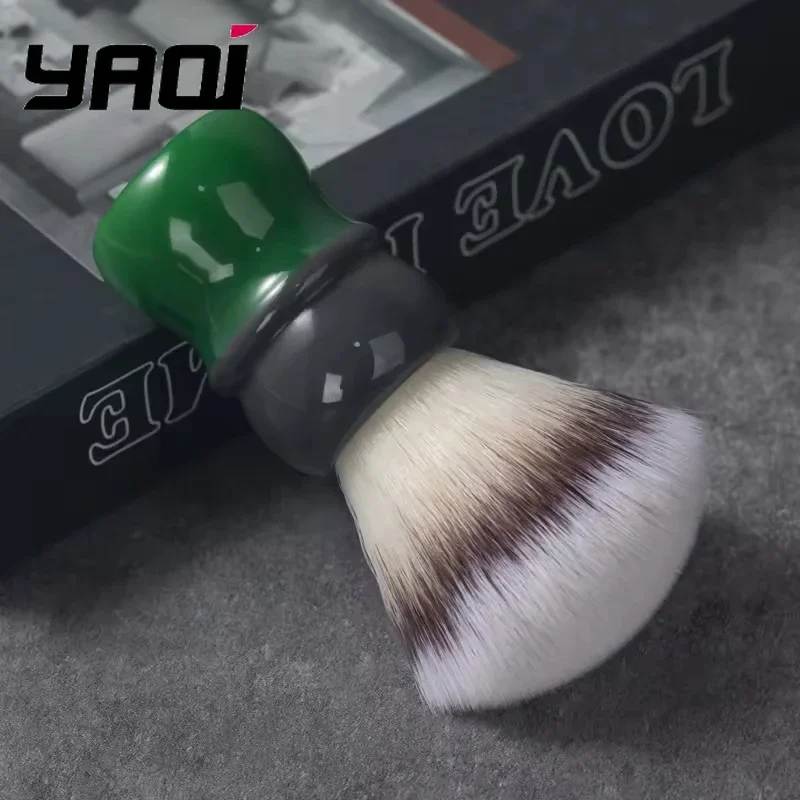 2026 YAQI 26MM Mocha-Matcha Tea Synthetic Hair Knots Resin Handle Men Shaving Brushes