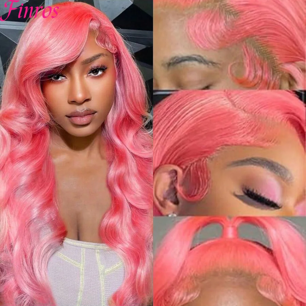 

36 Inch Pink Body Wave Wig 13X6 Hd Lace Wig Human Hair 13X4 Body Wave Lace Front Wigs 200 Density Lace Frontal Wigs Pre Plucked
