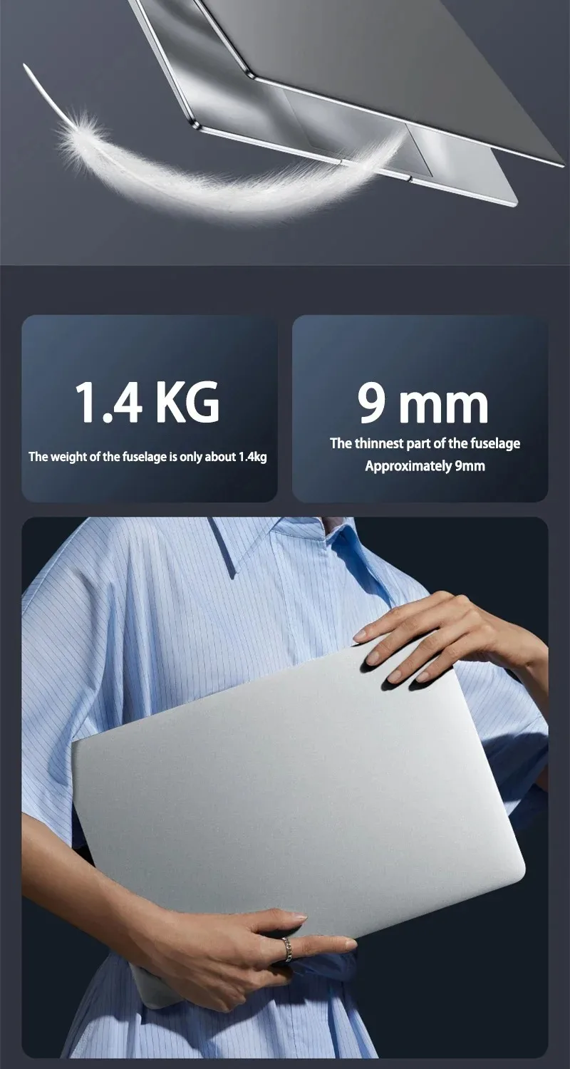2026 Silver Laptop 15.6-inch Gaming Computer Intel i9-9900 IPS HD Video 16 GB/32GB ddr3 1024GB/2048GB ssd M.2 Windows 11 Notebo