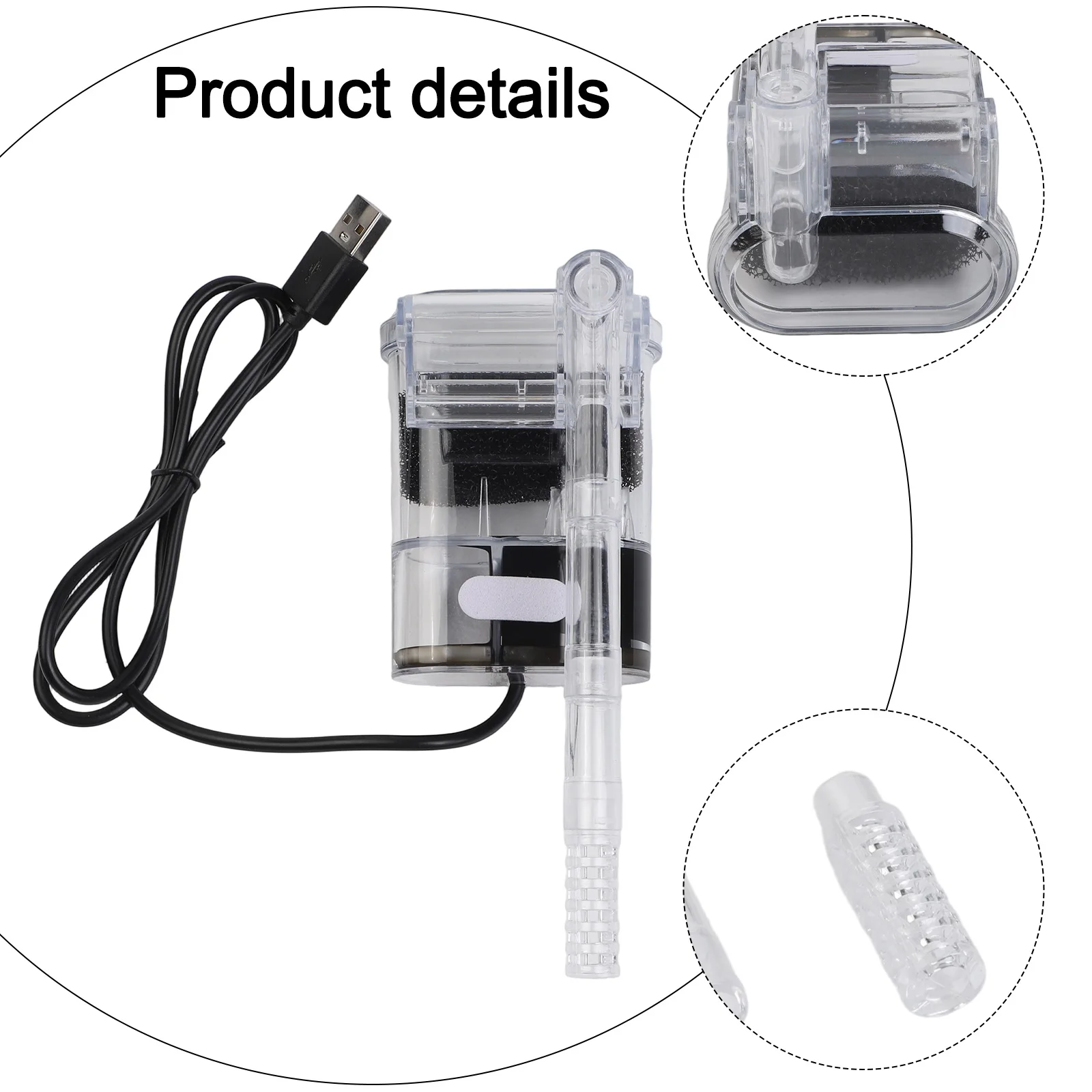 

Adjustable Flow Fish Tank Filter Fully Transparent Design High-quality Plastic Material Aquarium Filter 15*6.5*6.5cm
