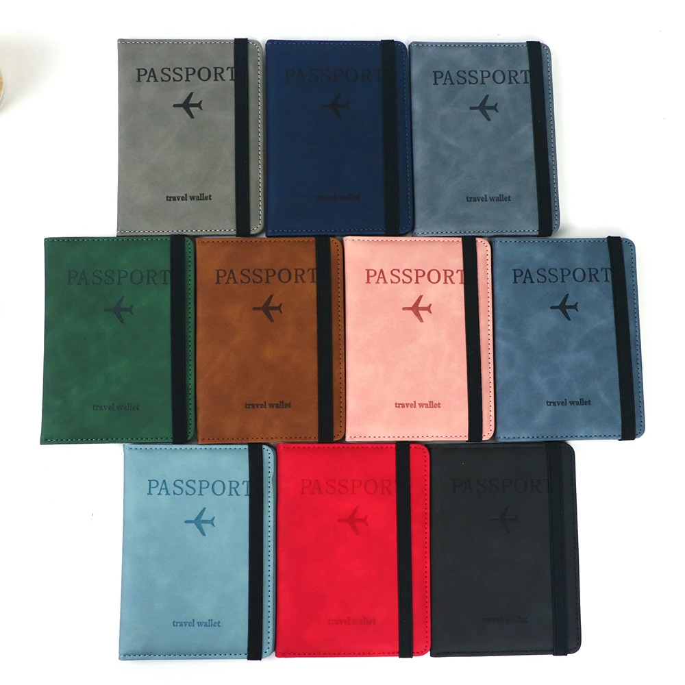 Customized Name PU Leather Card Case Passport Holder RFID Passport Bag Cover Travelwallet Multi-Functional ID Bag view 4