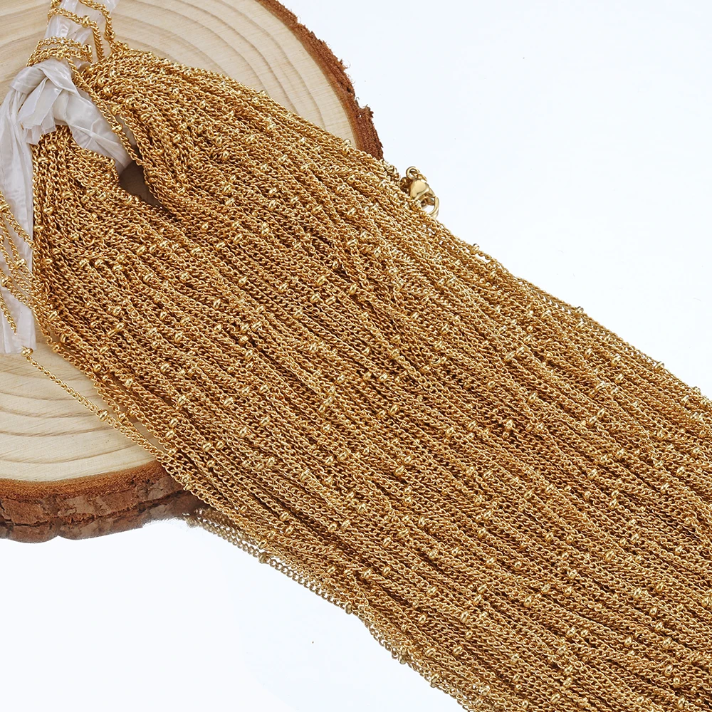 5 Stück 45cm+5cm Kette mit Karabinerverschlüssen, Edelstahl-Perlenkette, Halsketten-Basisketten für DIY-Schmuckherstellung, kein Verblassen – Detail 20