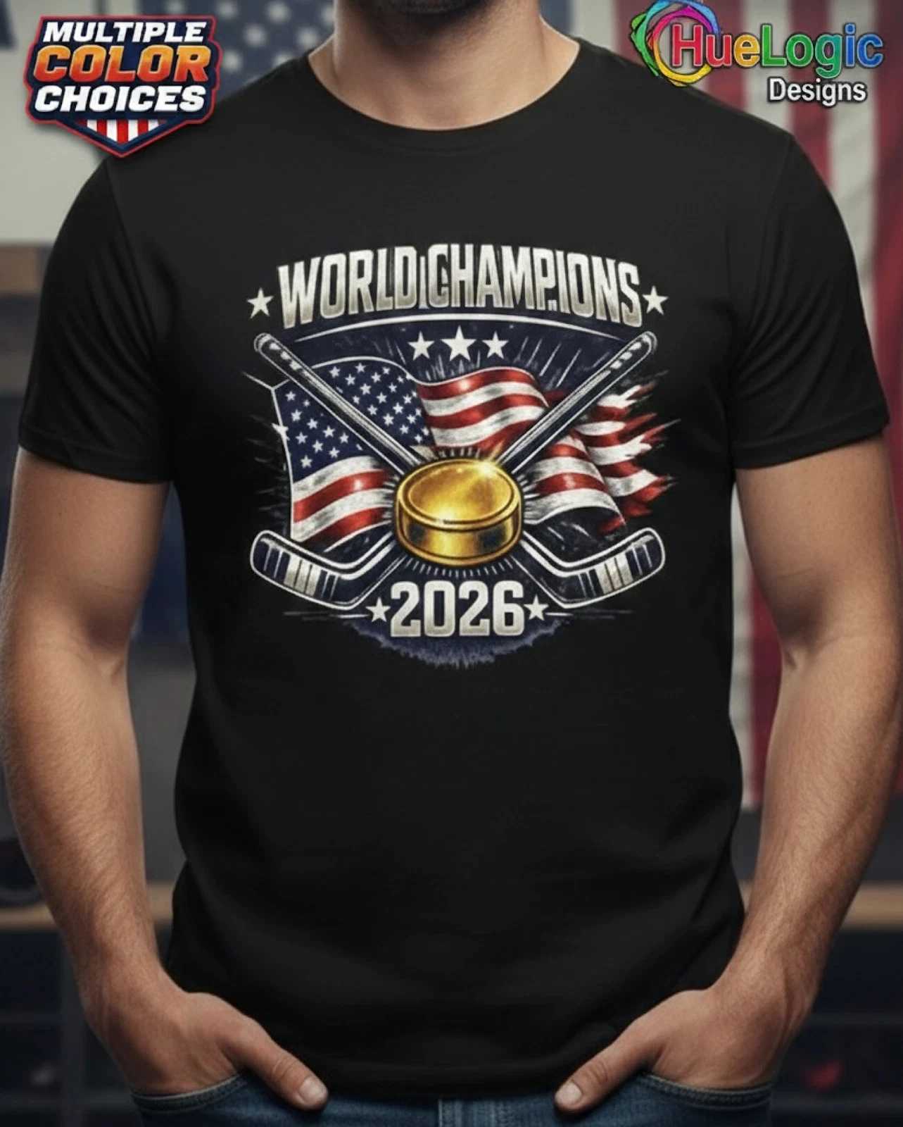 Jersey de Hockey sobre Hielo de la Selección Estadounidense para los Juegos Olímpicos de Invierno de Milán 2026 - Primavera/Verano 2026, Nueva Camiseta de Manga Corta