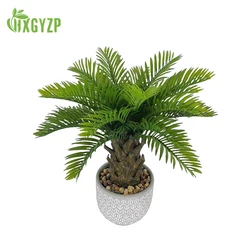 HXGYZP Coconut Tree Artificial Plants Potted Simulation Palm Tree With Cement Flowerpot Home Decoration Bonsai Garden Fake Plant