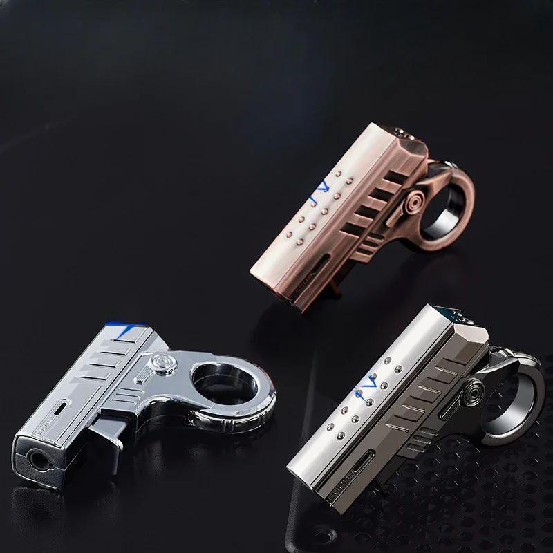 Metal Creative Machinery Trendy Play Decompression Windproof Jet Charge Gas Lighter Torch Lighter Fun Blue Flame Cigar Lighters