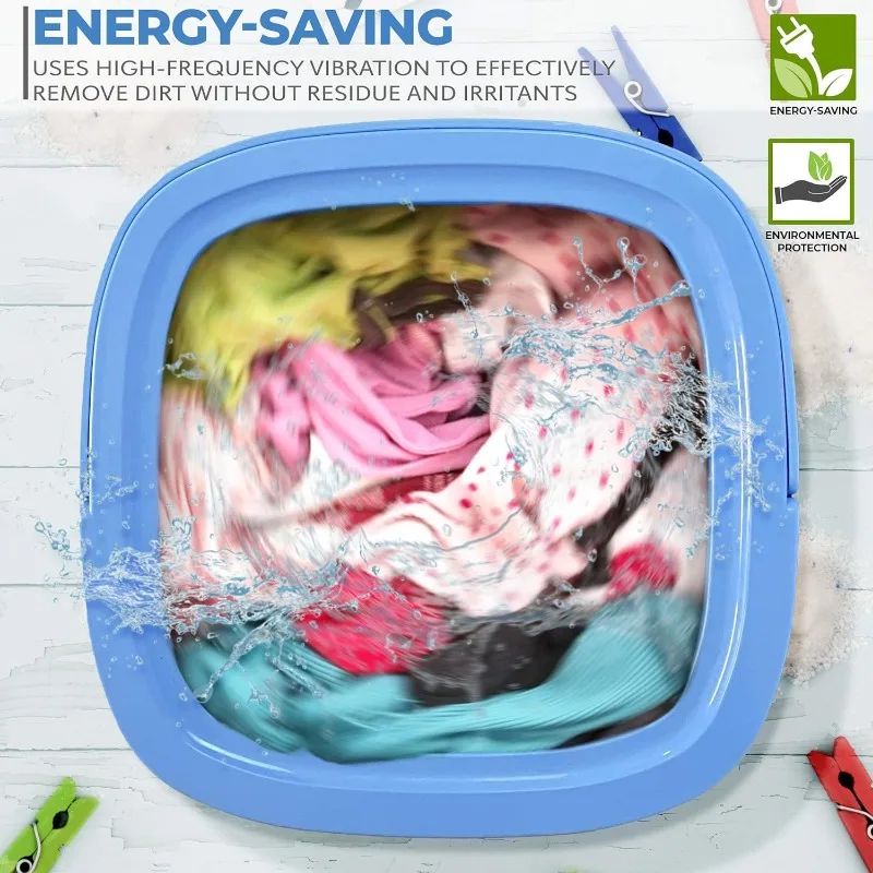 Portable Mini Washing Machine Lightweight Collapsible Bucket - Perfect for Camping, Travelling, Apartment, Dorm USA Brand
