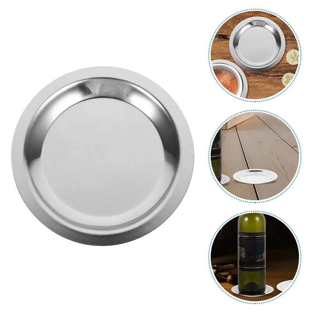 Posavasos multifunción para botella de hogar, bandeja de joyería de Metal, almohadilla lavable de vidrio, posavasos de oficina de taza de acero inoxidable, 5 uds.