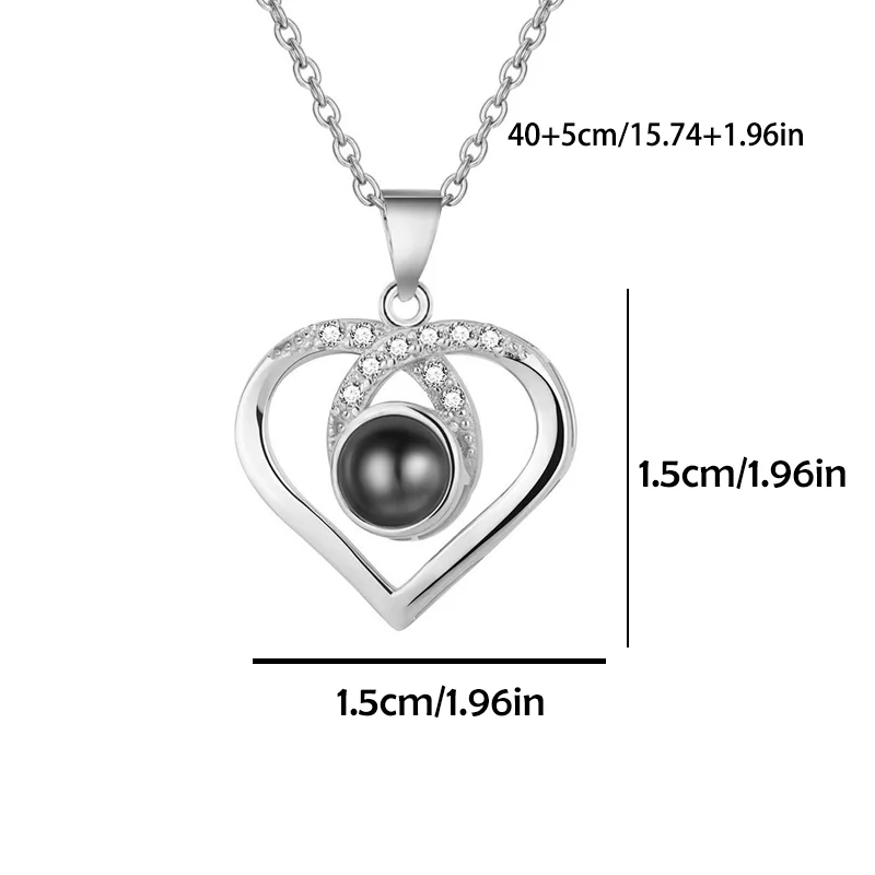 Custom Color Photo Projection Necklace Hear Copper Pendant Titanium Steel Chain 2025 Girlfriend Mom Festival Romantic Gifts