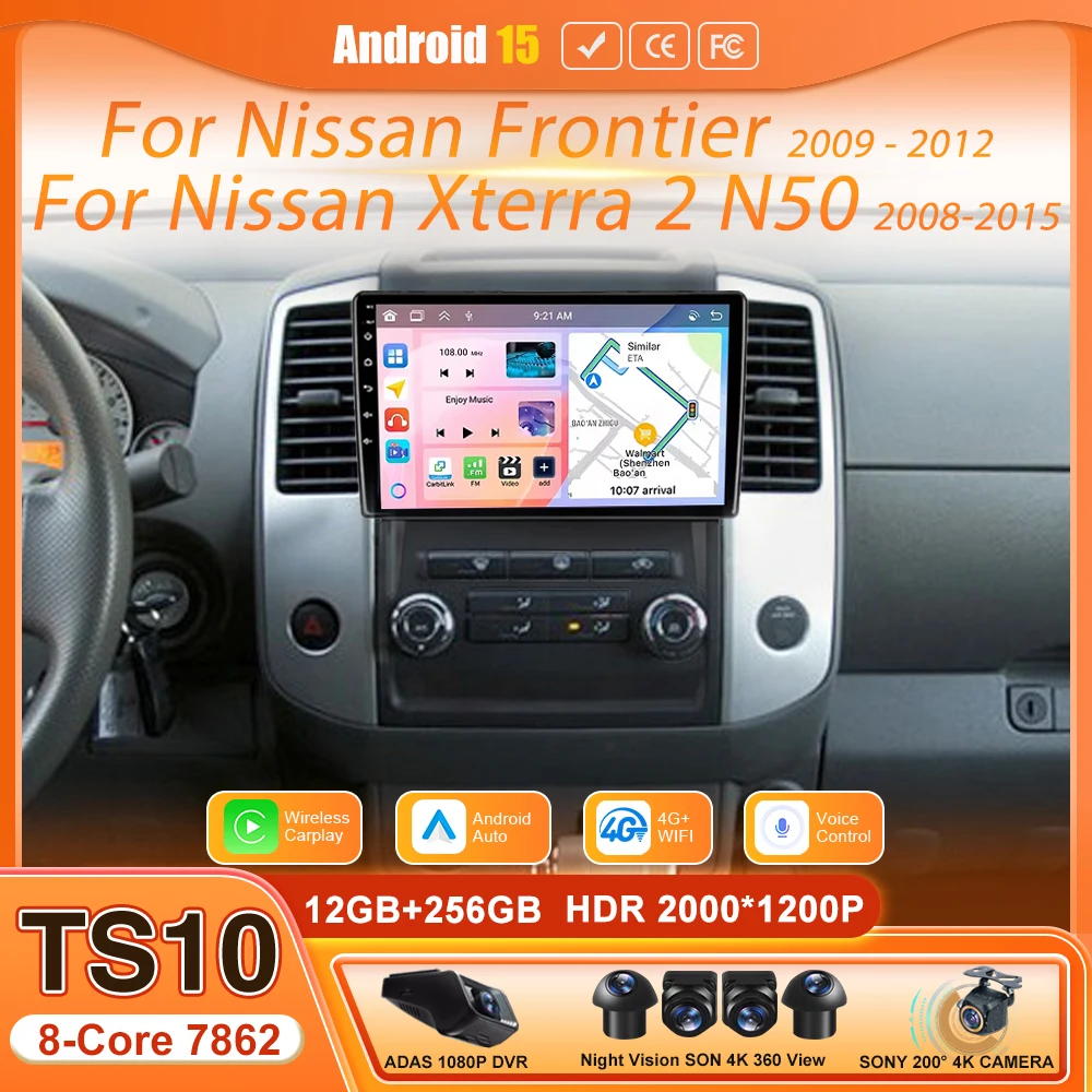 Para Nissan Frontier 2009 - 2012, para Nissan Xterra 2 N50 2008 - 2015, Reproductor Multimedia para Auto, Radio, Video, Audio, Pantalla GPS 2din