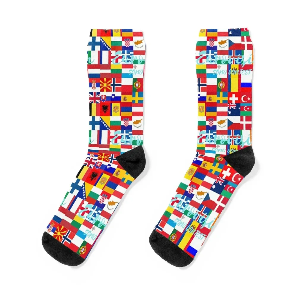 

Eurovision Flag Art Socks Children's set halloween Boy Child Socks Women's