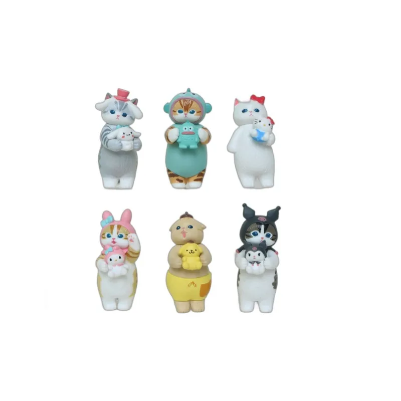 漫画の様々な種類のサメ猫、エビ炒め猫、アクションフィギュア、ミニチュアオーナメントアクセサリー、車内インテリア、デスクトップフィギュア玩具