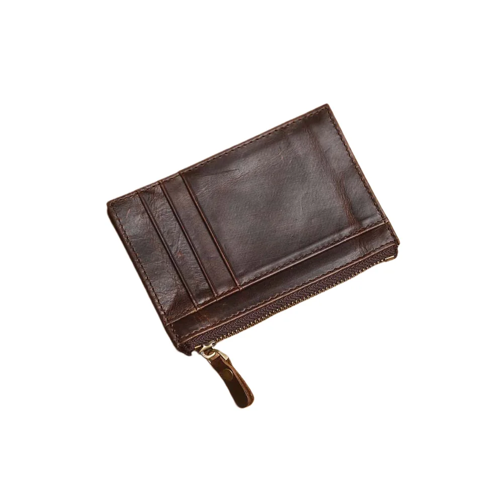 Genuine Leather Wallet Men's Short Handmade Top Layer Cow Leather Retro Casual Versatile Ultra-thin Wallet