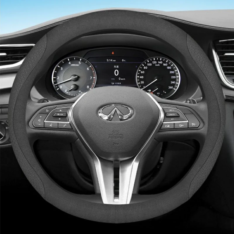 

Leather Car Steering Wheel Cover for Infiniti QX80 QX60 QX55 QX50 QX30 Q60 2016 2017 2018 2019 2020 2021 2022 Auto Accessories